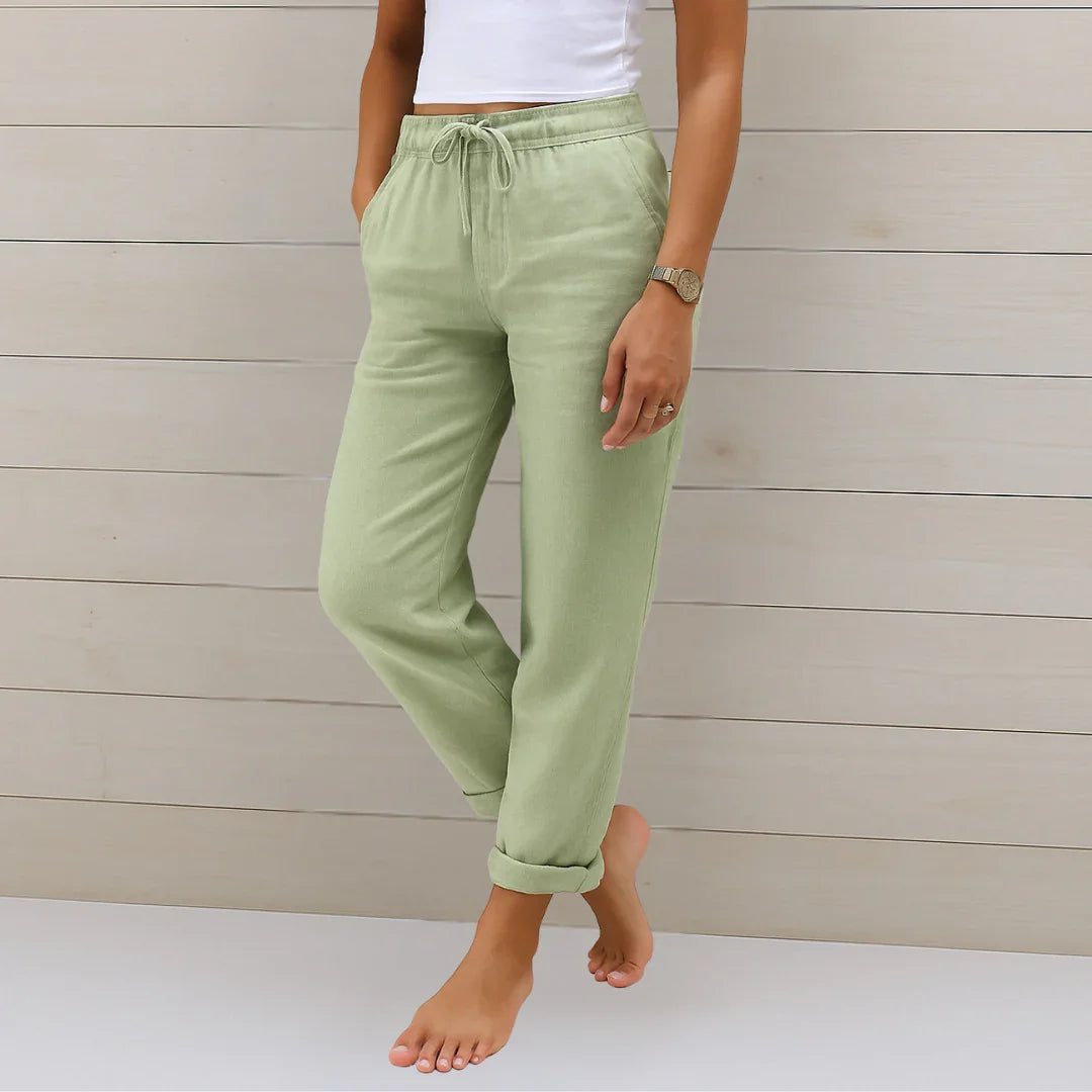 ELORA | PANTALONES DE LINO TRANSPIRABLE DE PRIMERA CALIDAD - ZYRO