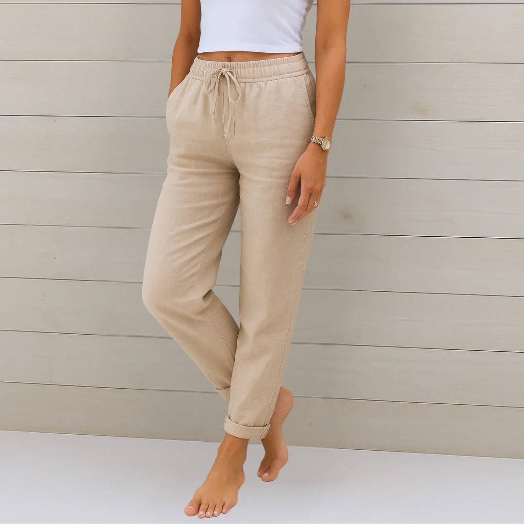 ELORA | PANTALONES DE LINO TRANSPIRABLE DE PRIMERA CALIDAD - ZYRO
