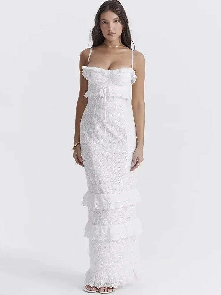 SELENE | VESTIDO LARGO SUEÑO BORDADO LACE - ZYRO