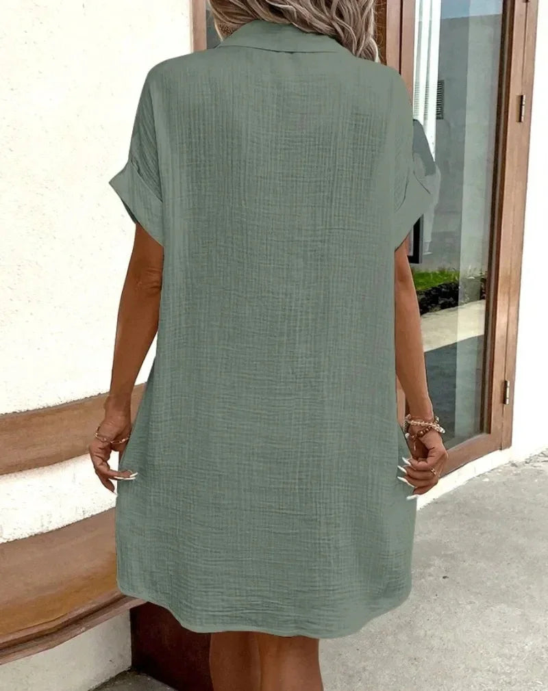 ELIRA | VESTIDO CAMISERO LIGERO Y NATURAL - ZYRO