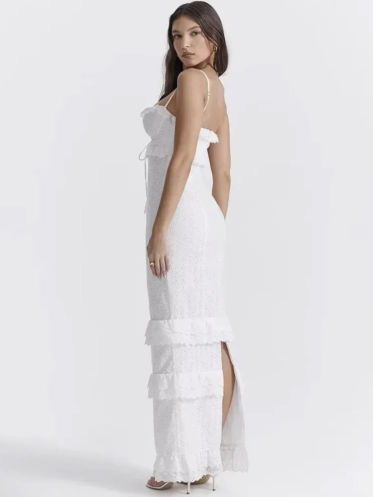 SELENE | VESTIDO LARGO SUEÑO BORDADO LACE - ZYRO