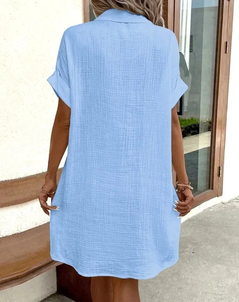 ELIRA | VESTIDO CAMISERO LIGERO Y NATURAL - ZYRO