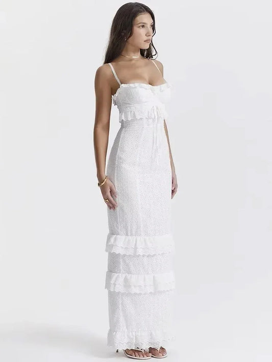 SELENE | VESTIDO LARGO SUEÑO BORDADO LACE - ZYRO