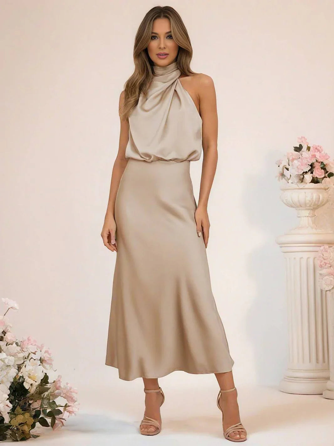 KANGANA | MAXI VESTIDO CUELLO HALTER - ZYRO