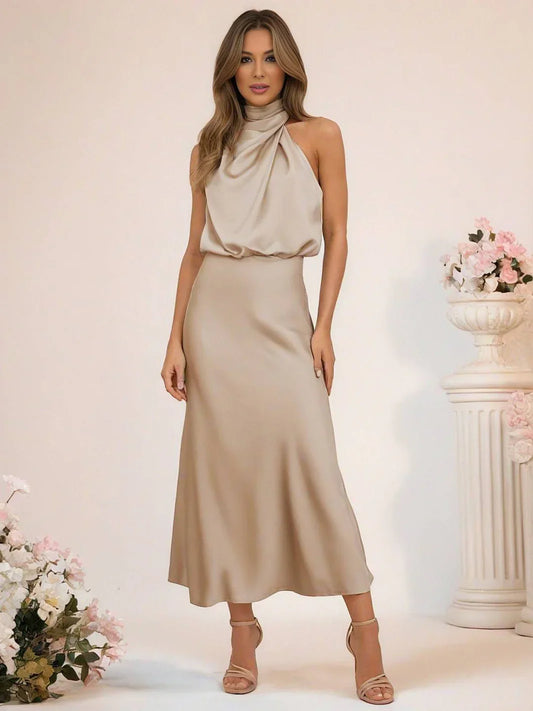 KANGANA | MAXI VESTIDO CUELLO HALTER - ZYRO